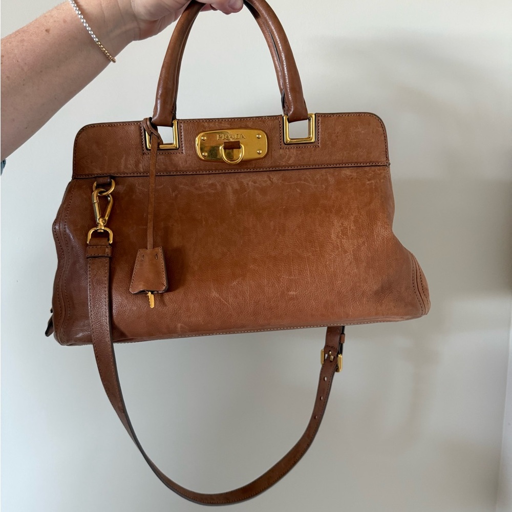 Prada Tan Leather Satchel